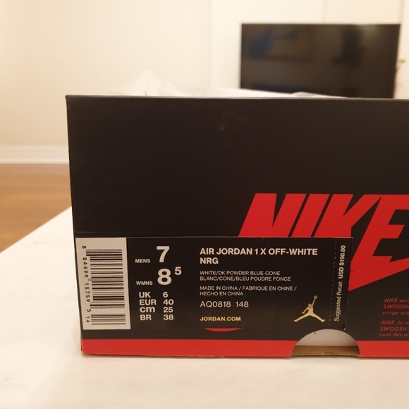 jordan off white 1 box